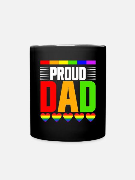 LGBTQ Dad Pride Month Regenbogen Schwule Vatertag - Tasse einfarbig - Schwarz