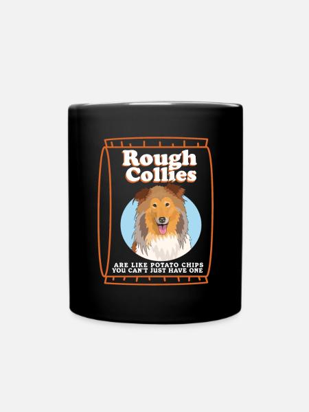 Collie chien à poil long Collie Collies cadeau - Mug uni - noir