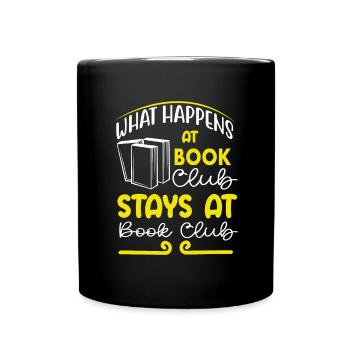 Book Club Club Reading Bookworm Mystery Funny - Full Colour Mug - black - Front
