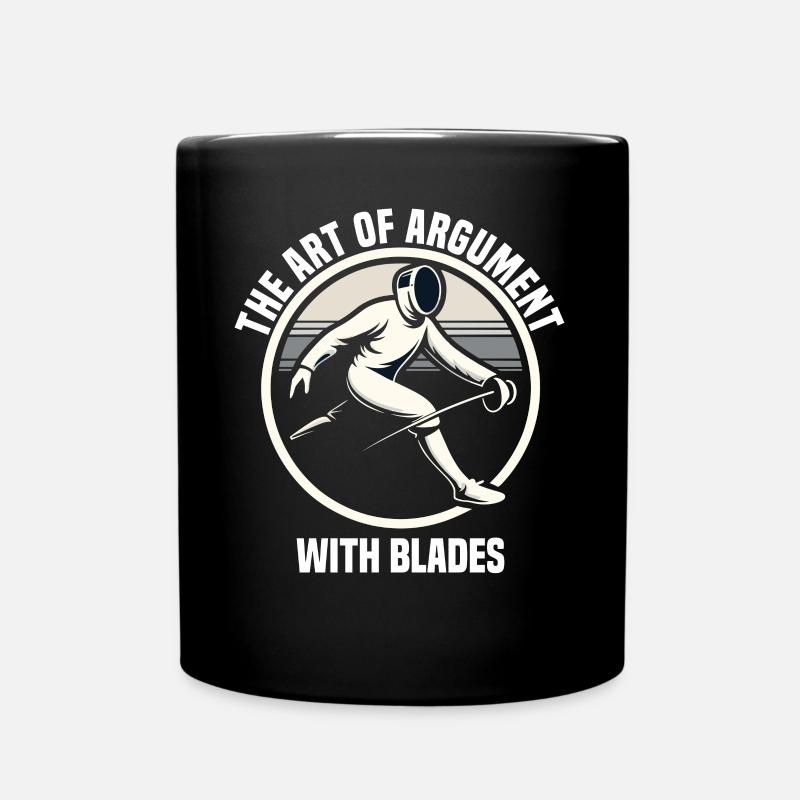 Masque Fencer Sport Design Sur Jeu Sur L’escrime De Combat - Mug uni - noir