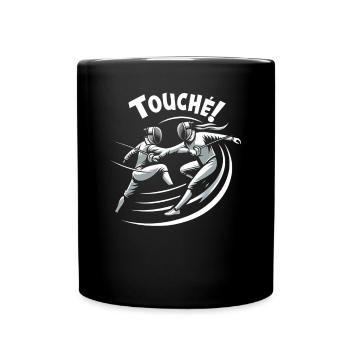 Masque Fencer Sport Design Sur Jeu Sur L’escrime De Combat - Mug uni - noir - Devant