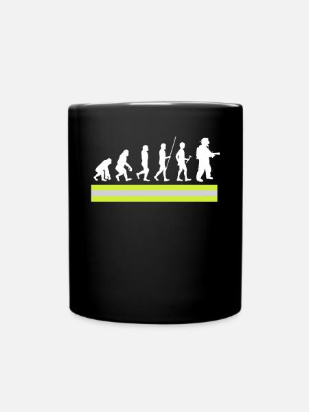 Feuerwehr Tshirt Firefighter Feuerwehrmann 112 - Tasse einfarbig - Schwarz