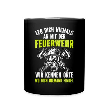 Firefighter Tshirt Firefighter Firefighter 112 - Full Colour Mug - black - Front
