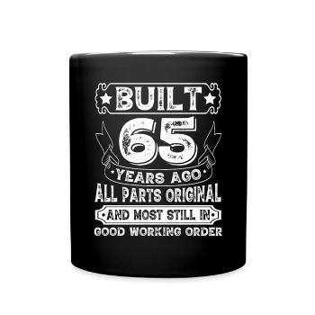Built 65 Years Ago Original Parts Retro Birthday - Full Colour Mug - black - Front