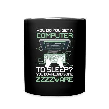 How Do You Get A Computer To Sleep You Download - Tasse einfarbig - Schwarz - Vorne