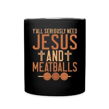 Meatball Lovers Gifts - Full Colour Mug - black - Front
