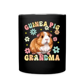 Cochon d’Inde Granny Groovy Cochon d’Inde - Mug uni - noir - Devant