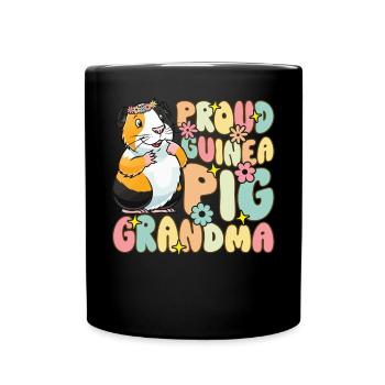 Proud Guinea Pig Grandma Groovy Guinea Pig - Tasse einfarbig - Schwarz - Vorne