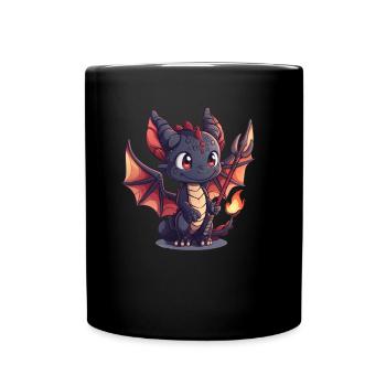 Dragon Devil Halloween Cute Anime Kids - Full Colour Mug - black - Front