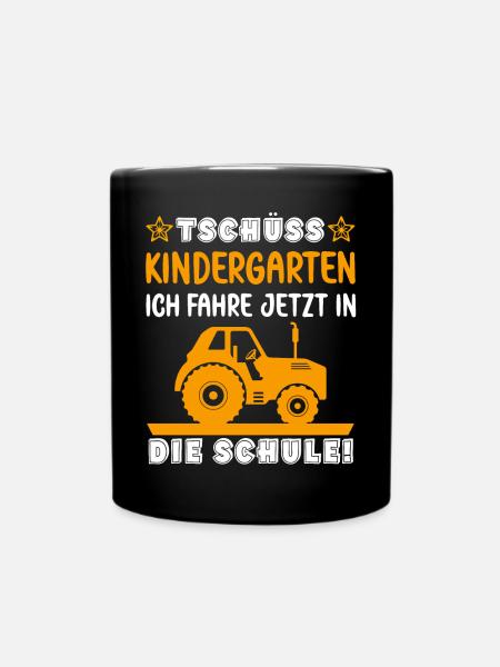 Und Tschüss Kindergarten ich fahre in die Schule - Tasse einfarbig - Schwarz