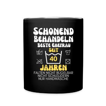 Gentle treatment for 40 years - Full Colour Mug - black - Front
