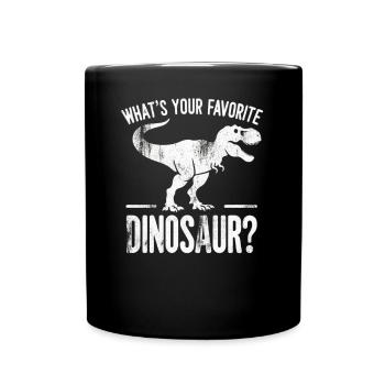 Welches ist dein liebster Dinosaurier? - Tasse einfarbig - Schwarz - Vorne
