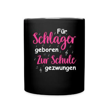 Schlager Tshirt Damen Schlagerparty Kostüm Party - Tasse einfarbig - Schwarz - Vorne