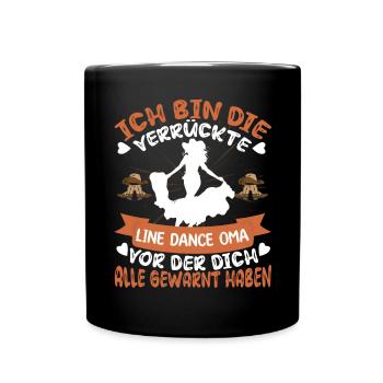Line Dance Oma Tanzen Cowboystiefel - Tasse einfarbig - Schwarz - Vorne