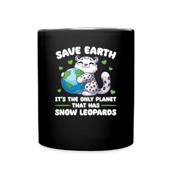 Is the only planet with snow leopard Earth - Full Colour Mug - black - Front