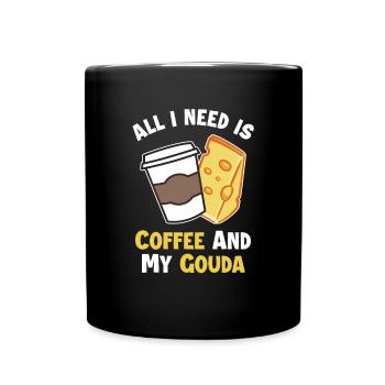 Le café et mon gouda Maker Queso Cheesemonger - Mug uni - noir - Devant