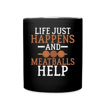 Meatball Lovers Gifts - Tasse einfarbig - Schwarz - Vorne