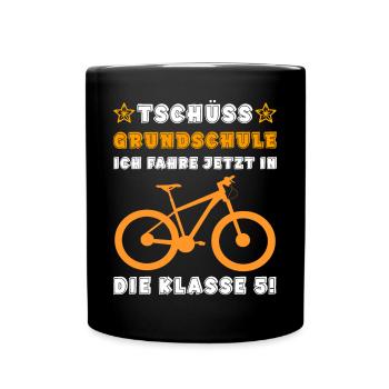Tschüss Grudschule ich fahre in die 5 Klasse - Tasse einfarbig - Schwarz - Vorne