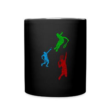 Squash player silhouettes Squash silhouettes Squas - Tasse einfarbig - Schwarz - Vorne