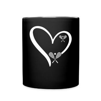 Squash Heart Raquettes de squash Joueur de squash - Mug uni - noir - Devant