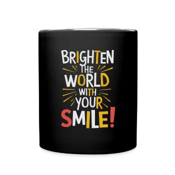 Light up the world with your smile - Full Colour Mug - black - Front