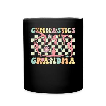 Gymnastics Granny Groovy Gymnast Acrobat - Full Colour Mug - black - Front