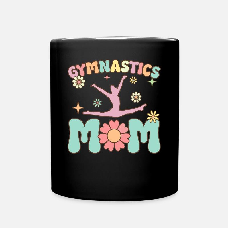 Gymnastik Mom Groovy Turnerin Akrobat - Tasse einfarbig - Schwarz