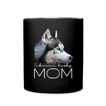 Siberian Husky Mama - Tasse einfarbig - Schwarz - Vorne