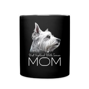 West Highland White Terrier Mama - Tasse einfarbig - Schwarz - Vorne