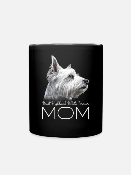 Mama West Highland White Terrier - Kubek jednokolorowy - czarny