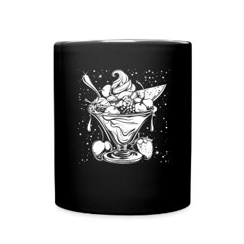 Ice cream sundae Drawing - Full Colour Mug - black - Front