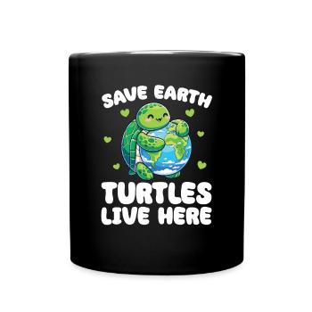 Is the only planet with turtles Earth Day - Full Colour Mug - black - Front