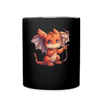 Amor Drache Valentinstag Liebe - Tasse einfarbig - Schwarz - Vorne