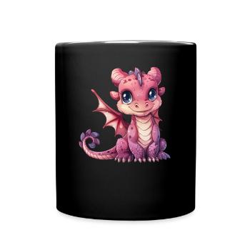 Dragon rose Saint-Valentin - Mug uni - noir - Devant