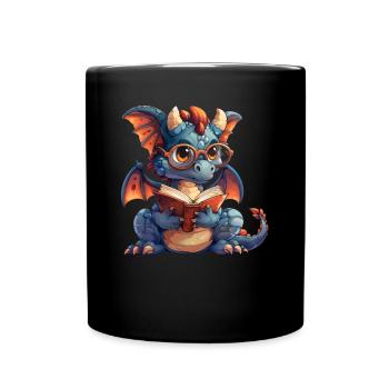 Kite Reading Book School Kids - Full Colour Mug - black - Front