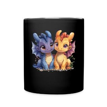 Dragon Mignon Kawaii Dragon Enfants - Mug uni - noir - Devant