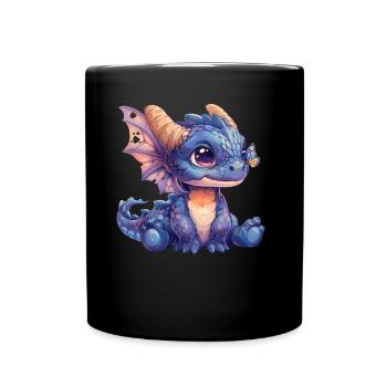 Dragon Butterfly Kawaii Dragon Enfants - Mug uni - noir - Devant