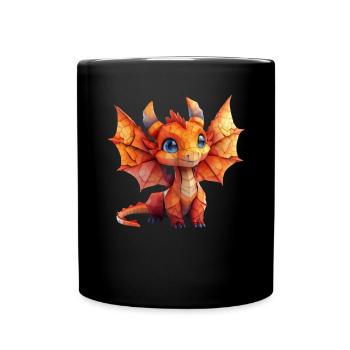 Origami Dragon Kawaii Dragon Enfants - Mug uni - noir - Devant