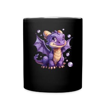 Dragon Kawaii Dragon Kids - Full Colour Mug - black - Front