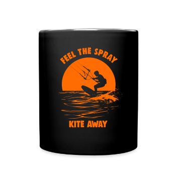 Kitesurf Sentez le cerf-volant s’éloigner - Mug uni - noir - Devant