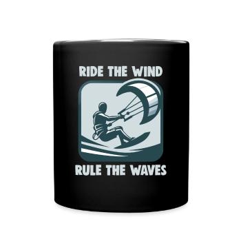 Kitesurf Surfez sur le vent, dominez les vagues - Mug uni - noir - Devant
