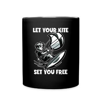 Kitesurf Laissez votre cerf-volant vous définir gratuitement Kitesurfer - Mug uni - noir - Devant