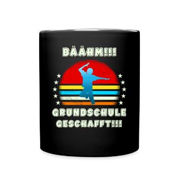 Bäähm Grundschule ist Geschafft ein dabbing Junge - Tasse einfarbig - Schwarz - Vorne