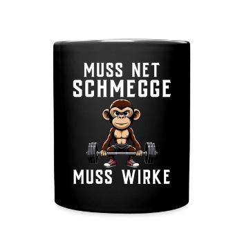 Gym Tshirt Lustig Fitness Workout Fitnessstudio - Tasse einfarbig - Schwarz - Vorne