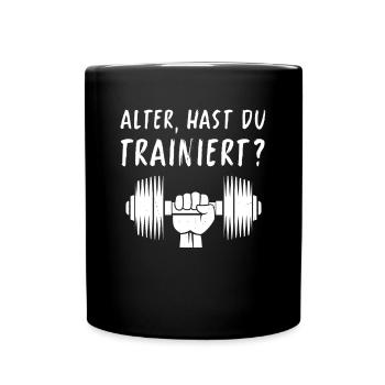 Gym Tshirt Lustig Fitness Workout Fitnessstudio - Tasse einfarbig - Schwarz - Vorne