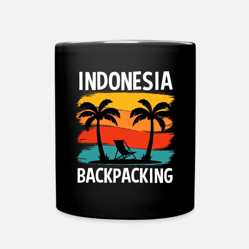 Backpacking Indonesien Rucksack Reise - Tasse einfarbig - Schwarz