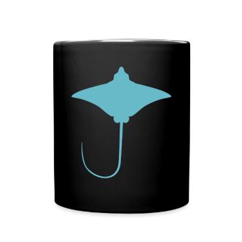 Rochen – Eleganter Schwimmer der Meere - Tasse einfarbig - Schwarz - Vorne