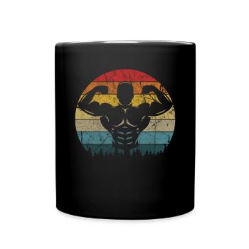 Gym Tshirt Lustig Fitness Workout Fitnessstudio - Tasse einfarbig - Schwarz - Vorne
