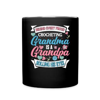 Crochet Crochet Fil Grand-mère Grand-père - Mug uni - noir - Devant