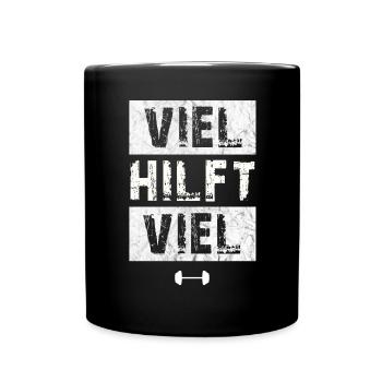 Gym Tshirt Lustig Fitness Workout Fitnessstudio - Tasse einfarbig - Schwarz - Vorne